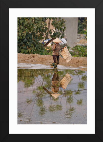 21x30 Black Palm Reflection