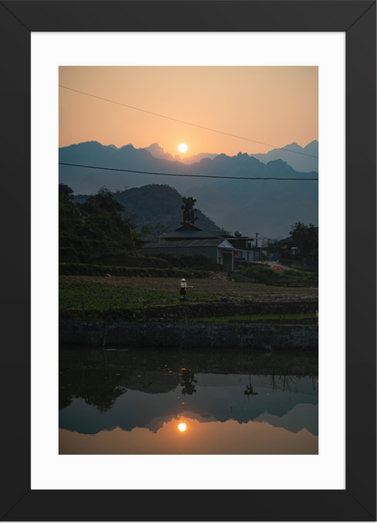21x30 Black Serene Reflection