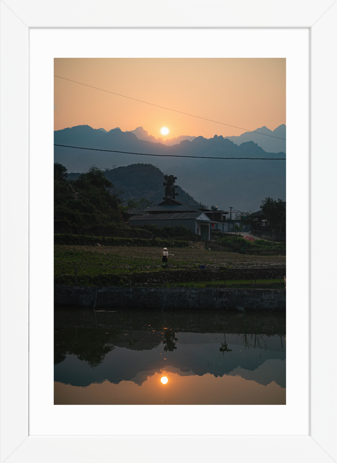 21x30 White Serene Reflection